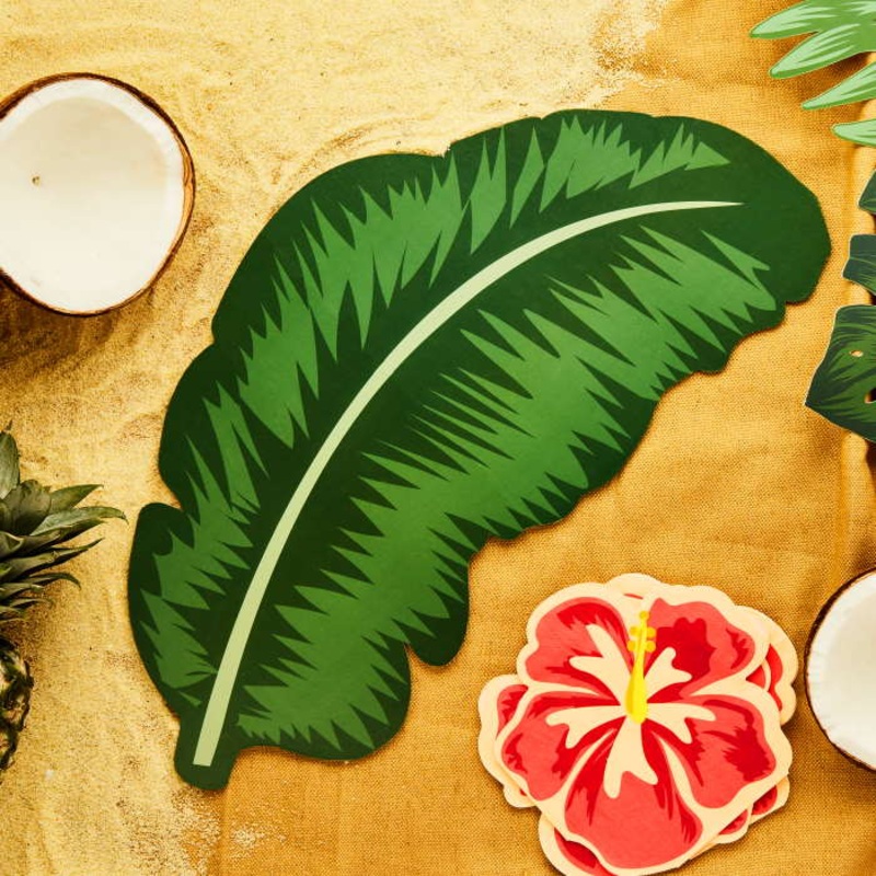 Tropical Palm Leaf Card Platter 38cm