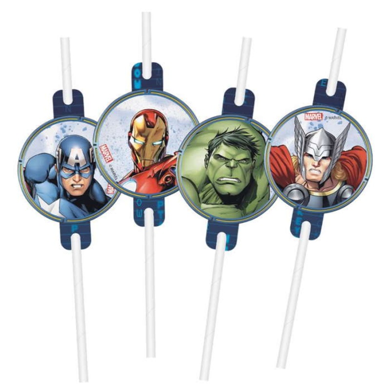 Avengers Party Straws Infinity Stones Pack of 4
