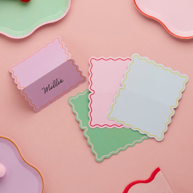 Bright Banquet Wavey Edge Place Cards - Pack of 8
