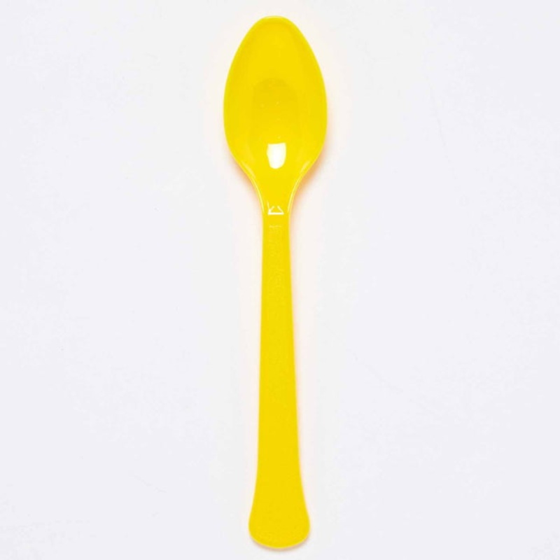 Buttercup Yellow Plastic Spoons Pack of 24