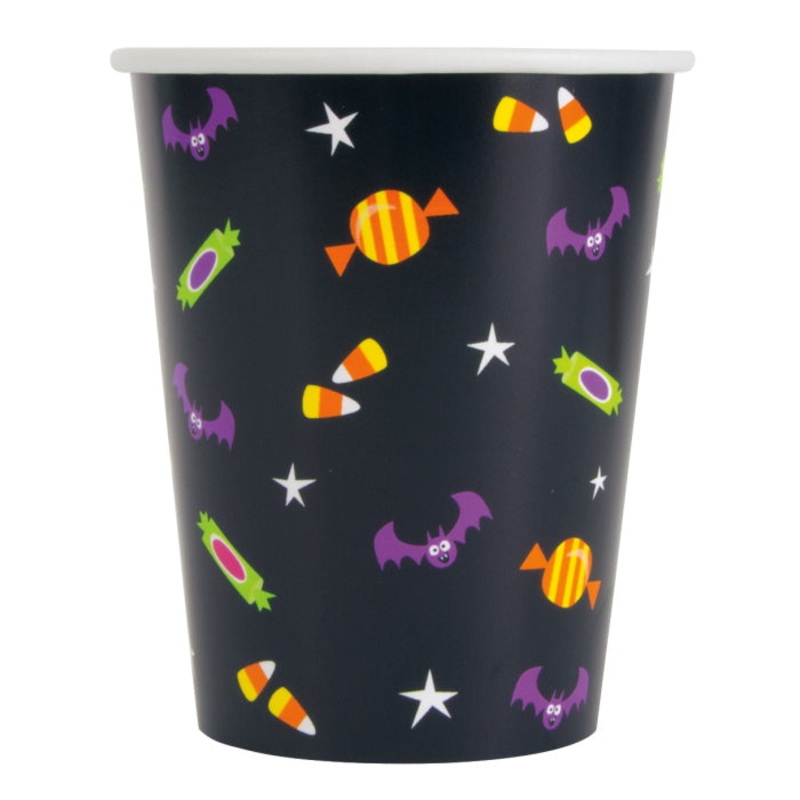 Cat and Pumpkin Halloween Party Cups Pack of 8