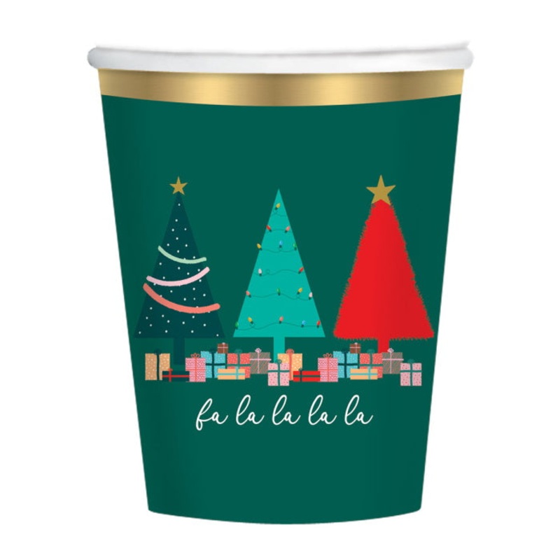 Christmas Trees Party Cups Pack of 8