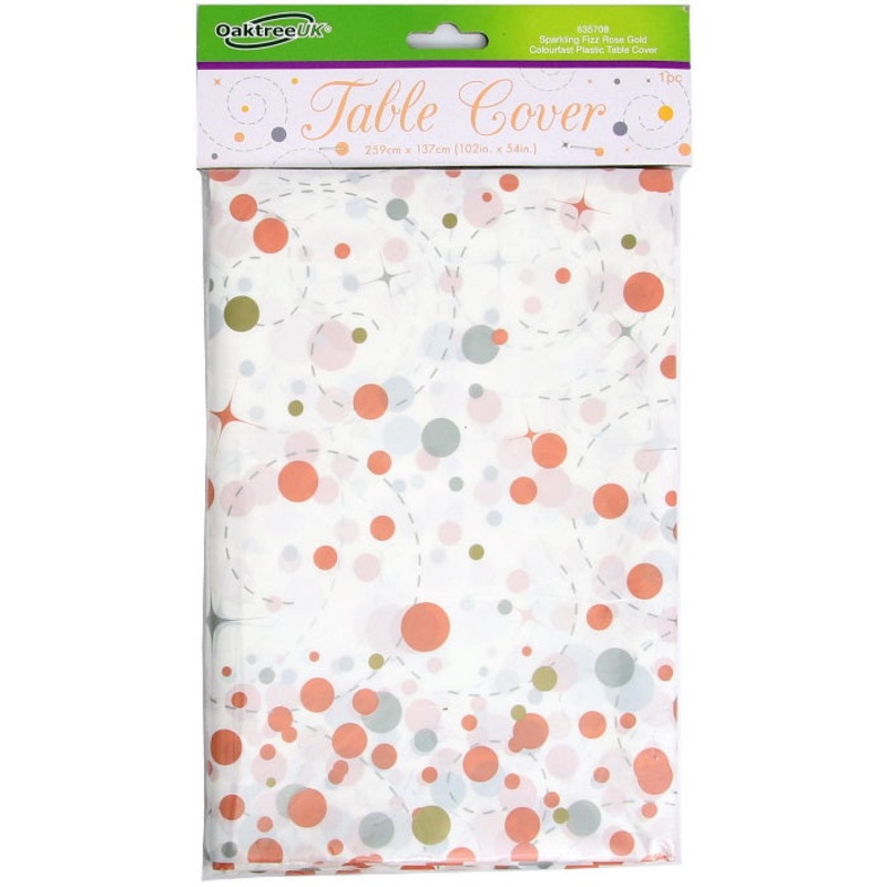 Confetti Rose Gold Table Cloth 137 x 259cm