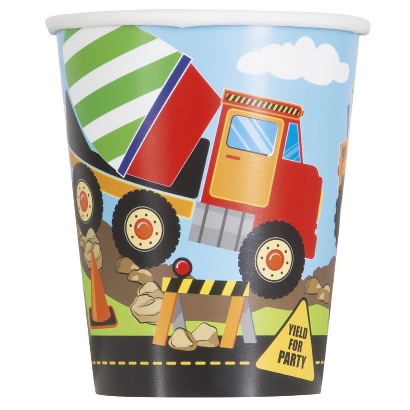 Construction Party Cups Pack of 8