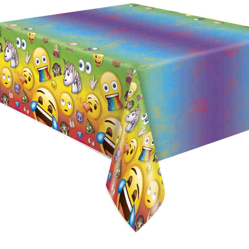 Emoji Rainbow Fun Party Tablecover Tablecloth 138 x 213cm