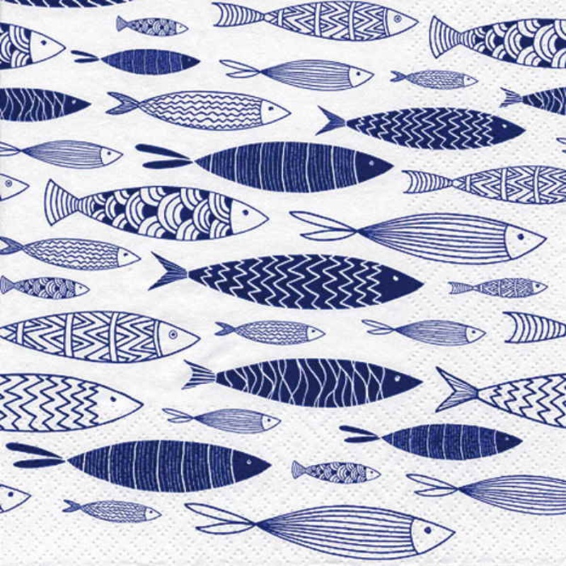 Fish Napkins - Paper 3 ply Pack of 20 Serviettes