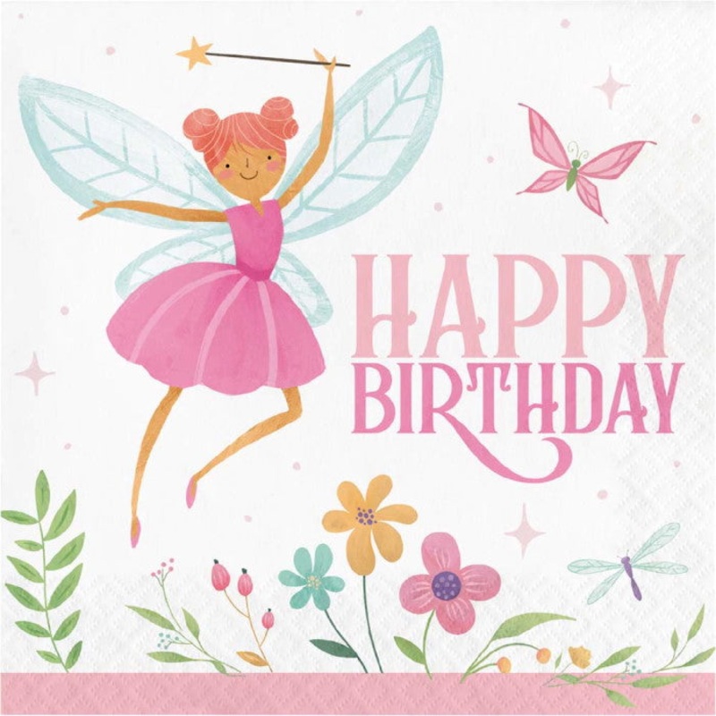 Forest Fairy Birthday Napkins Pack of 16