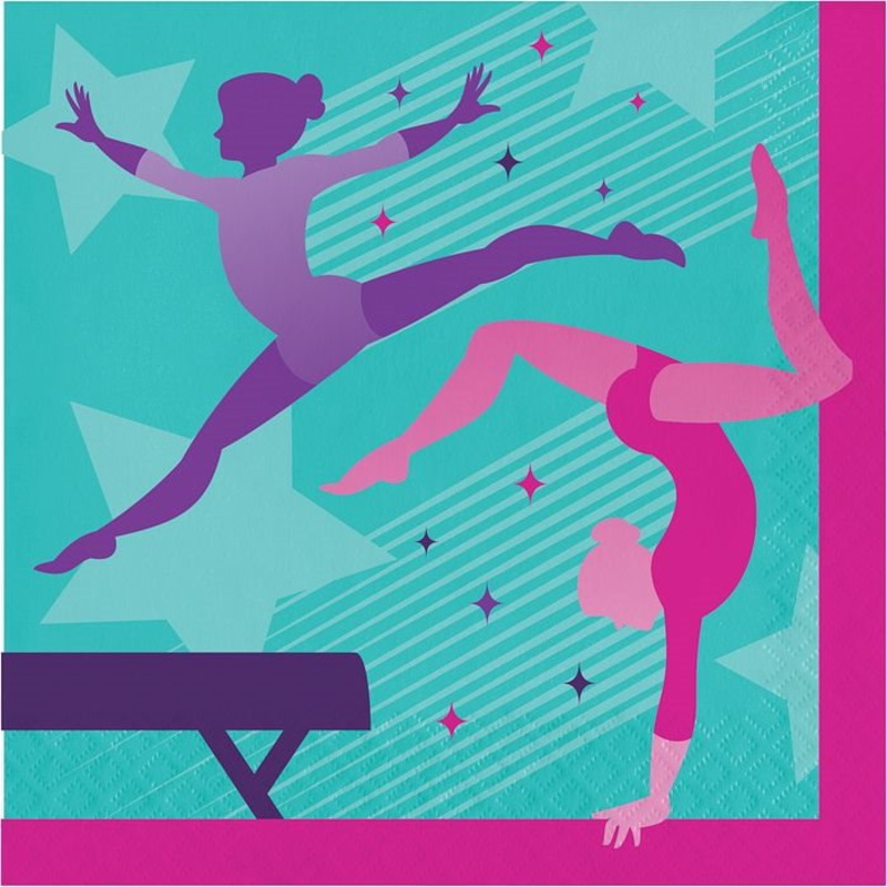 Gymnastics Paper Napkins 2 ply Pack of 16