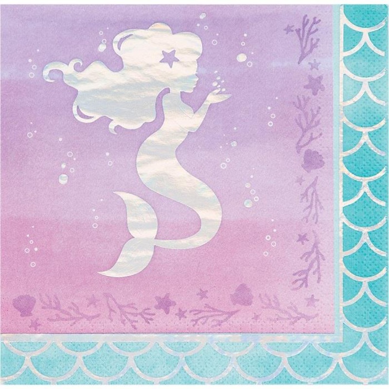 Iridescent Mermaid Napkins Pack of 16