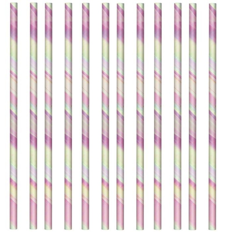 Iridescent Party Drinking Straws Pack of 24