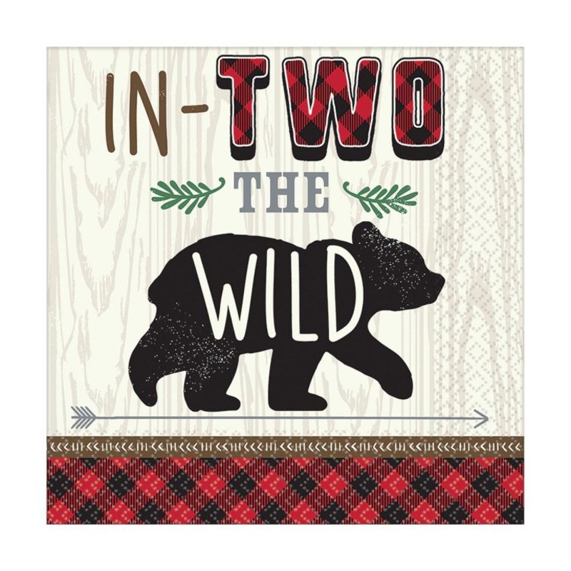 Little Lumberjack Bear In Two the Wild Napkins Pack of 16