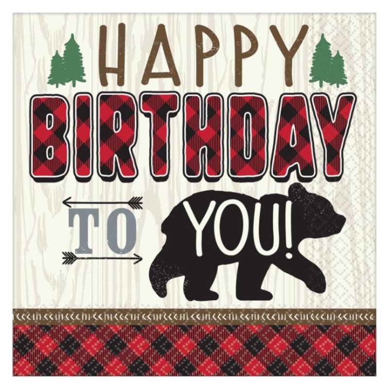 Little Lumberjack Bear Party Napkins Pack of 16 Serviettes