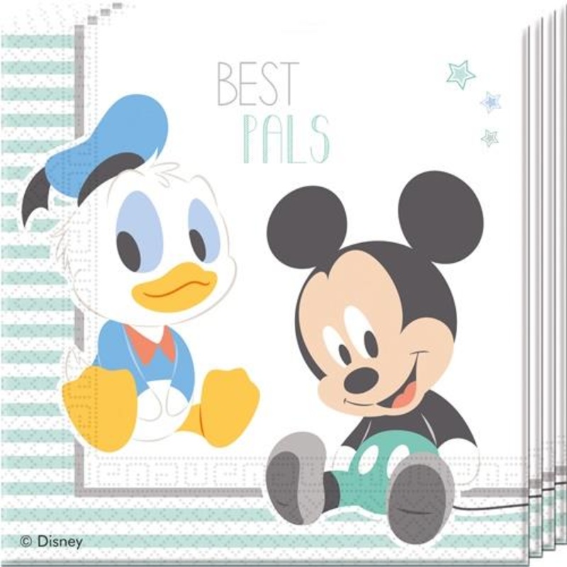 Mickey Mouse Baby Boy Napkins: Serviettes Pack of 20
