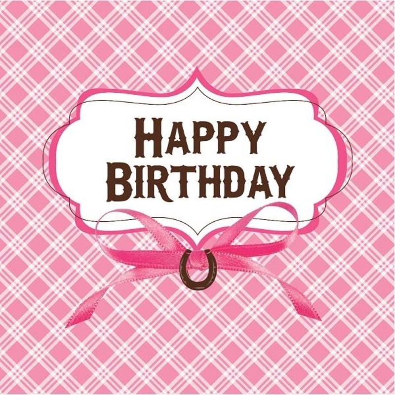 Pink Horse Birthday Napkins Pack of 16