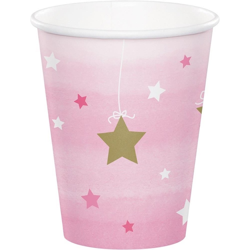 Pink Twinkle Little Star Cups Pack of 8