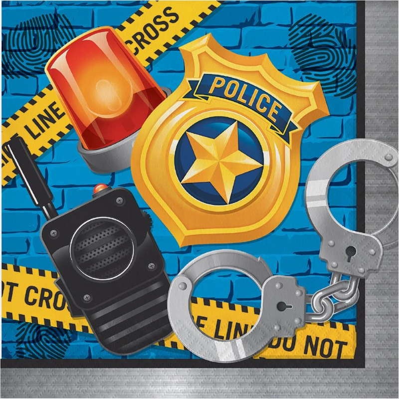 Police Party Napkins Pack of 16