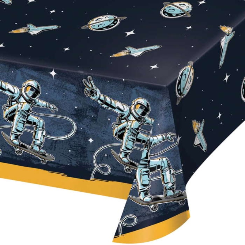 Space Skateboard Party Tablecloth 137 x 259cm