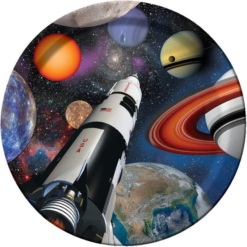 Space Themed Paper Plates Pack of 8