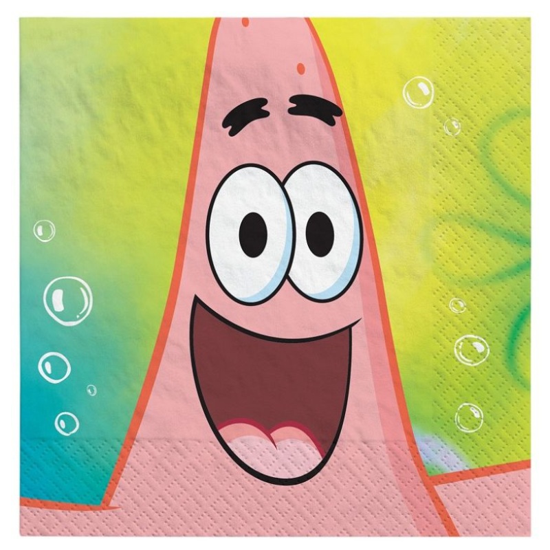 Spongebob Paper Napkins 2 Ply Pack of 16