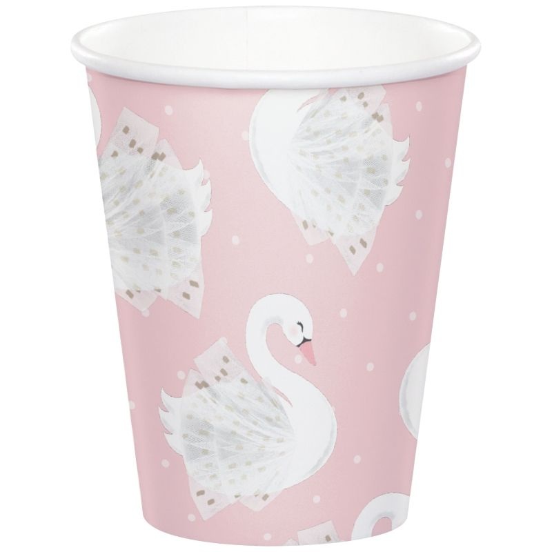 Stylish Swan Party Paper Cups Pack of 8
