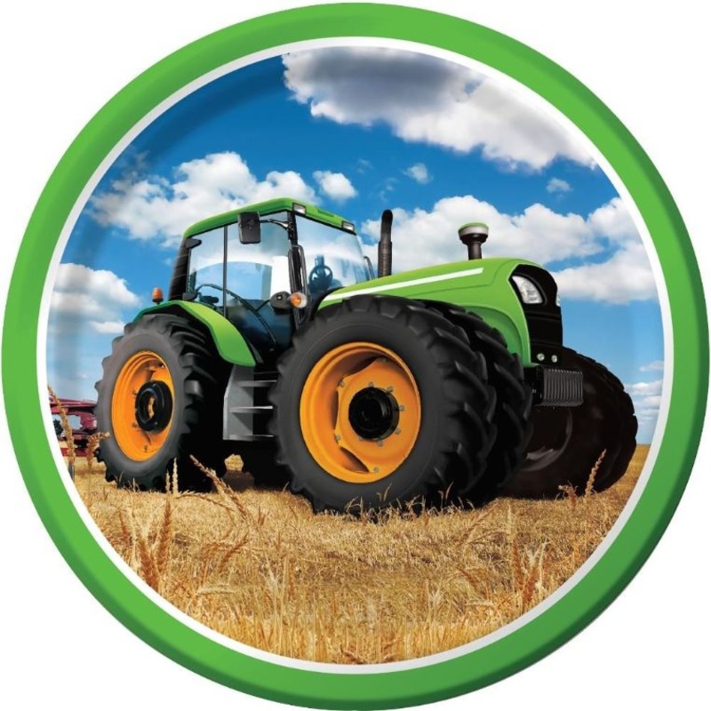 Tractor Paper Plates Pack of 8