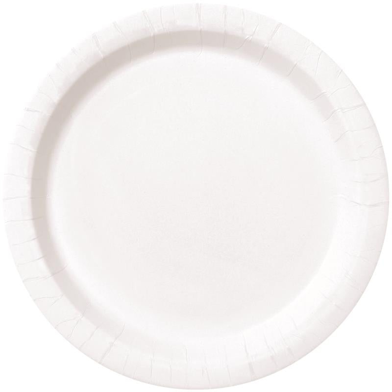 White Paper Plates (Bulk) Pack of 16