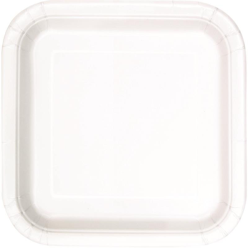 White Square Party Plates Pack of 14