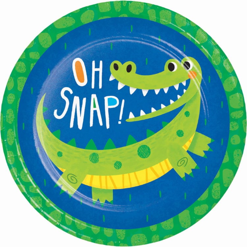 Alligator Crocodile Party Plates 23cm Pack of 8