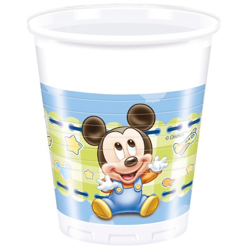 Baby Mickey Mouse Gingham Party Cups Pack of 8