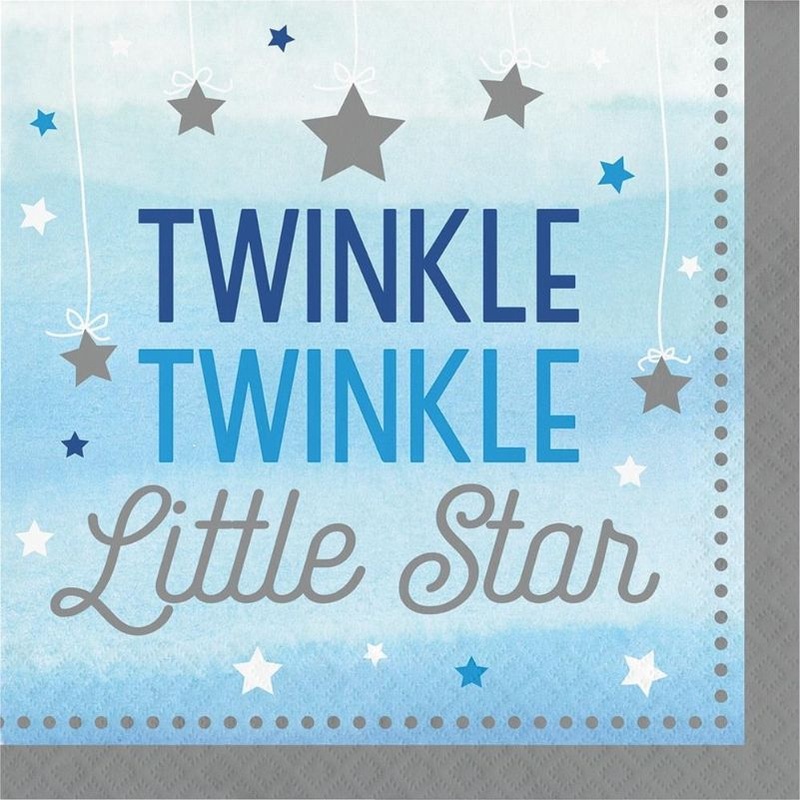Blue Twinkle Little Star Napkins Pack of 16
