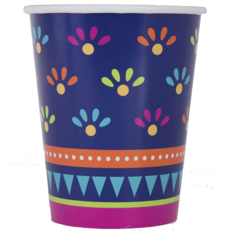 Boho Mexican Party Cups Pack of 8