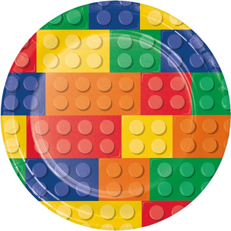 Building Block Party Plates Pack of 8