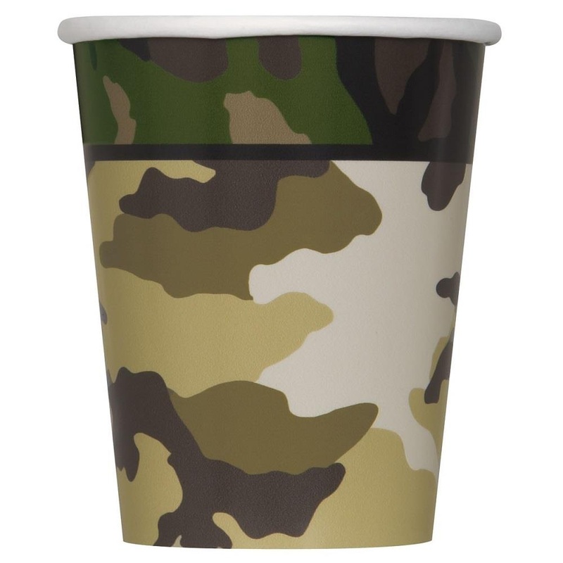 Camouflage Paper Cups Pack of 8