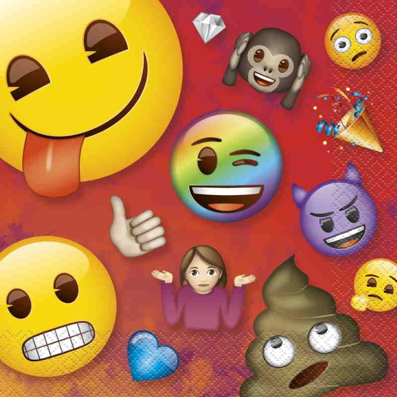 Emoji Rainbow Fun Party Napkins Pack of 16 Serviettes