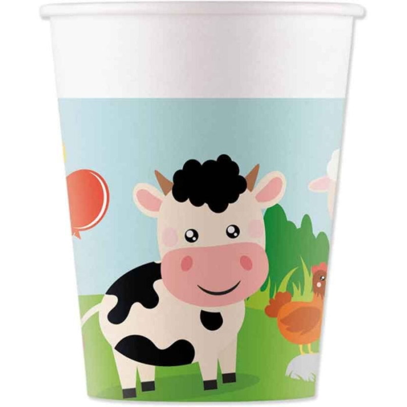 Farm Animal Party Cups Pack of 8