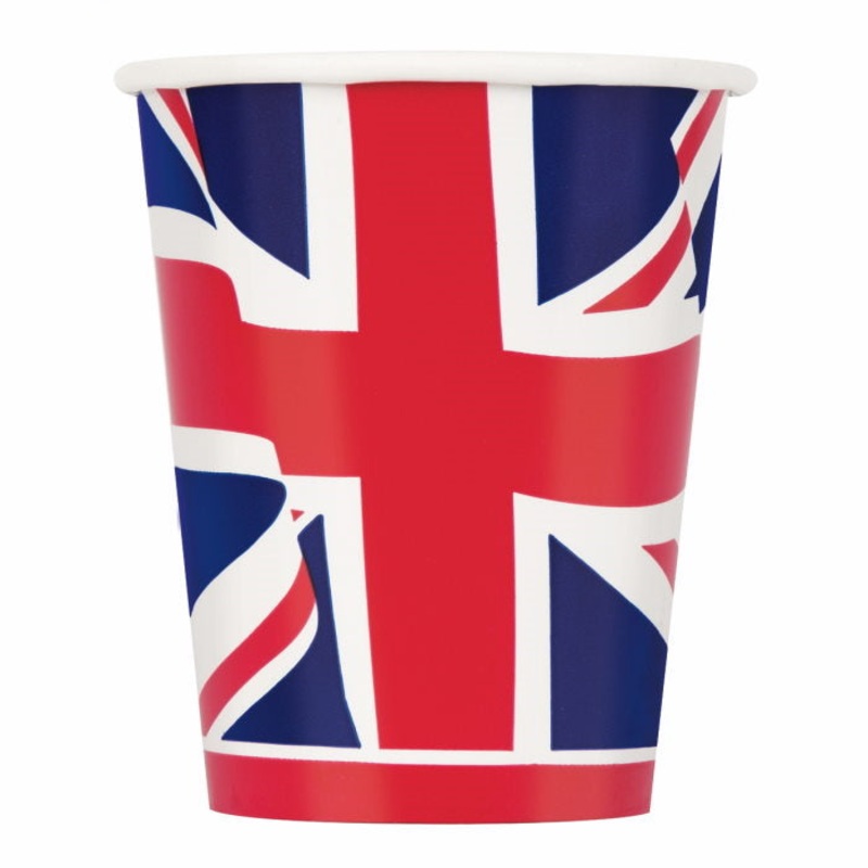 Great Britain Union Jack Party Cups Pack of 8