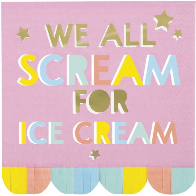 Ice Cream Napkins: Scream for Ice Cream Pack of 16
