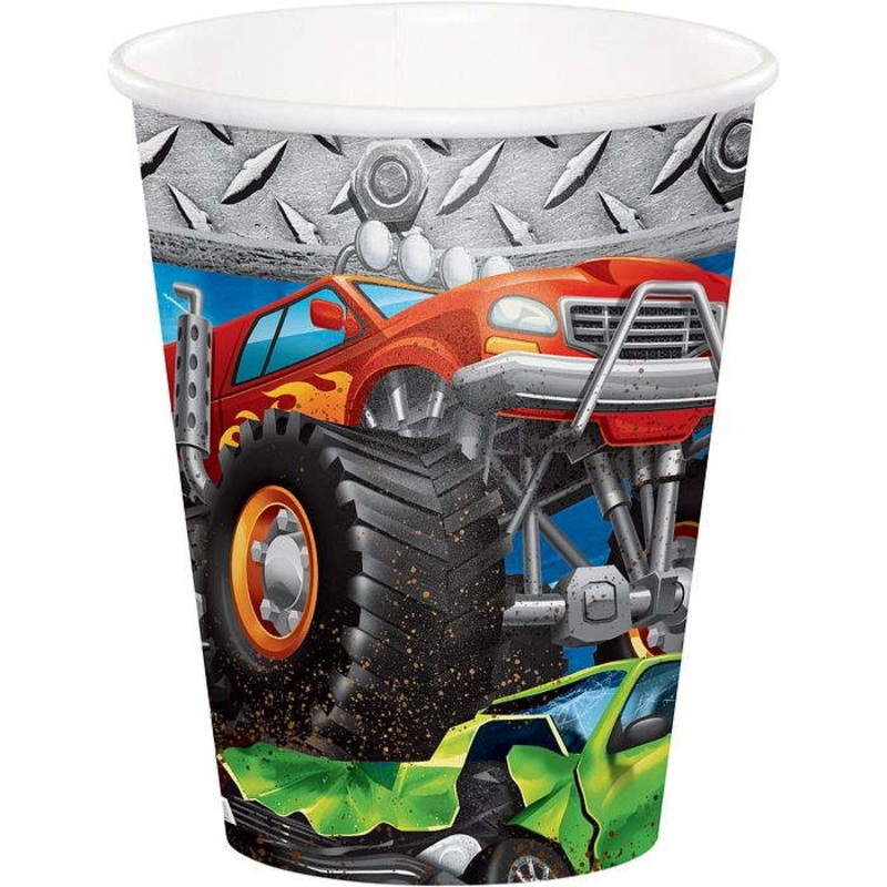Monster Truck Party Cups Pack of 8