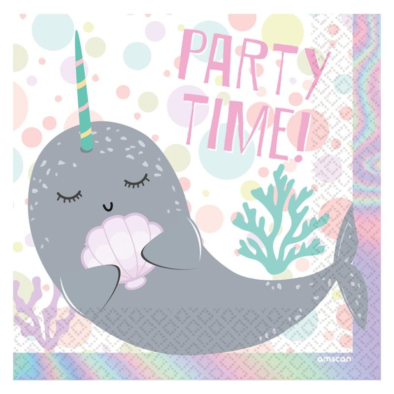 Narwhal Party Napkins Pack of 16 Serviettes
