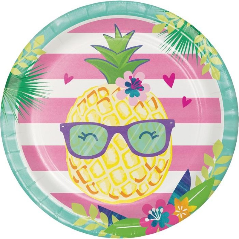 Pineapple Paper Plates Pack of 8