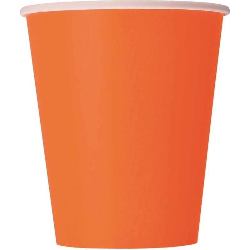 Pumpkin Orange Catering Paper Party Cups Pack of 14