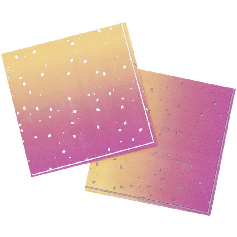 Rose Gold Ombre Party Napkins Pack of 16 Serviettes