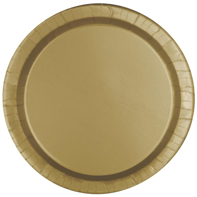 Round Gold Party Plates Pack of 8