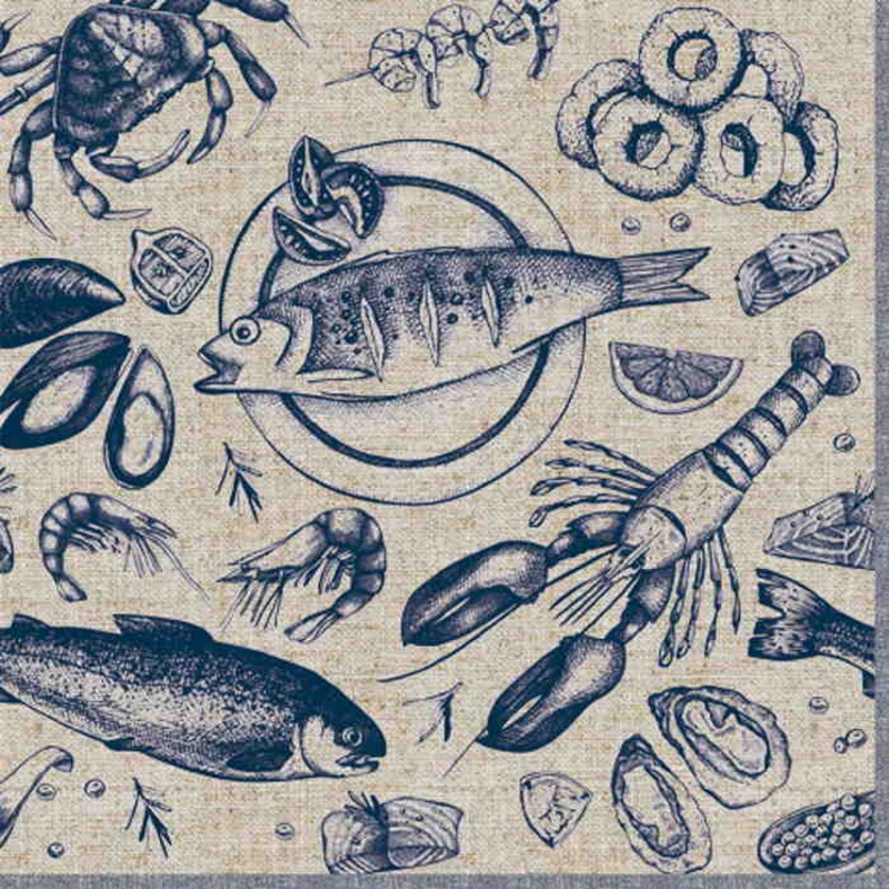 Seafood Fish Napkins Paper 3 ply Pack of 20 Serviettes