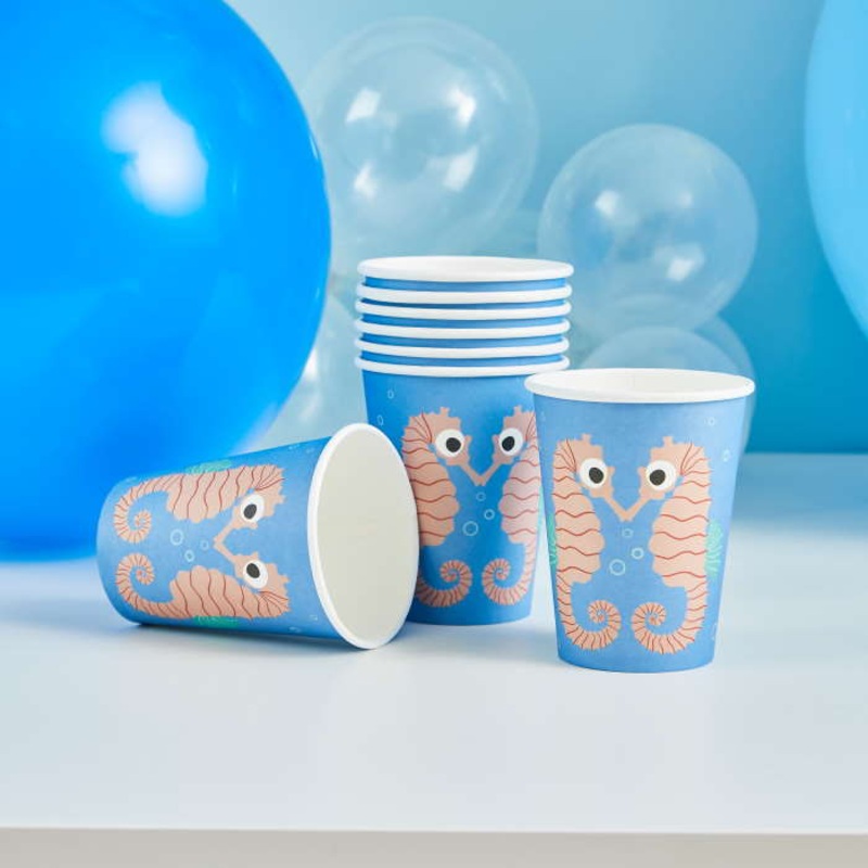 Seahorse Paper Party Cups 8 pack