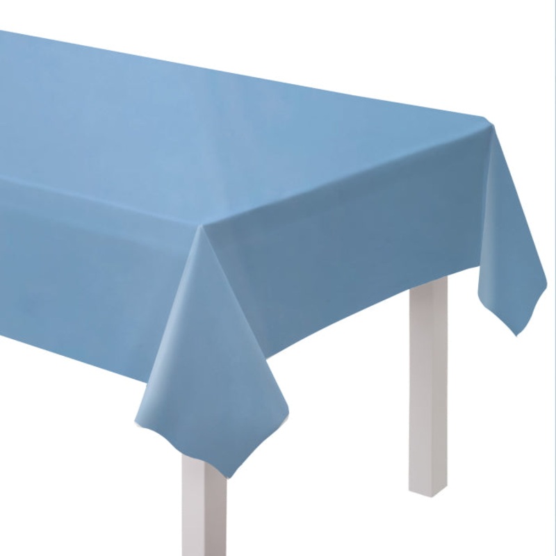 Sky Blue Plastic Table Cloth 1.37 x 2.74m