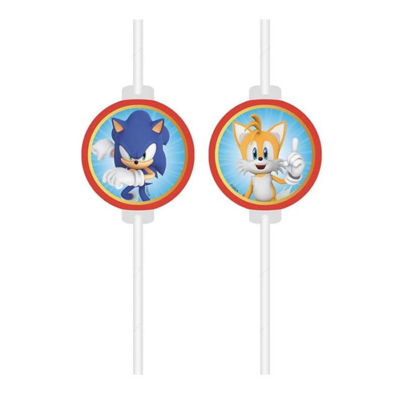 Sonic the Hedgehog Paper Party Straws Pack of 4