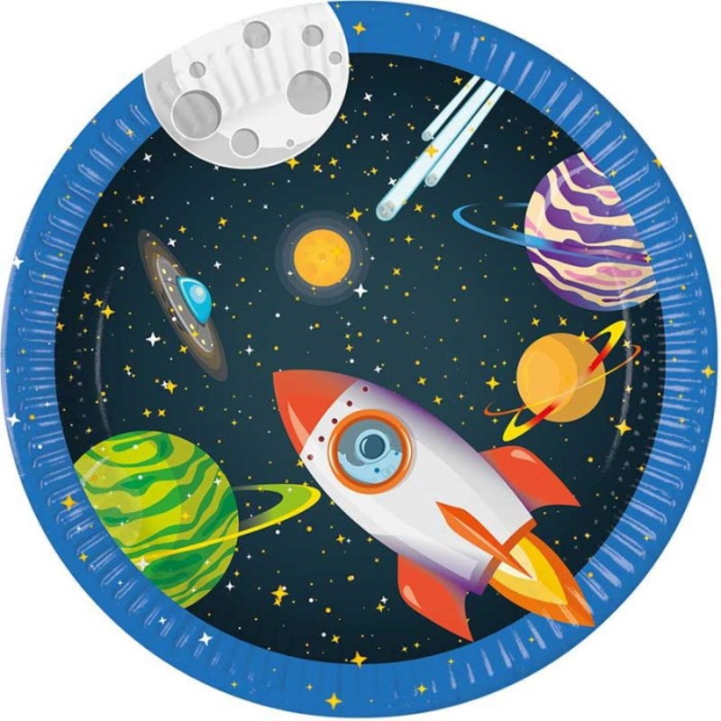 Space Party Plates 23cm Pack of 8