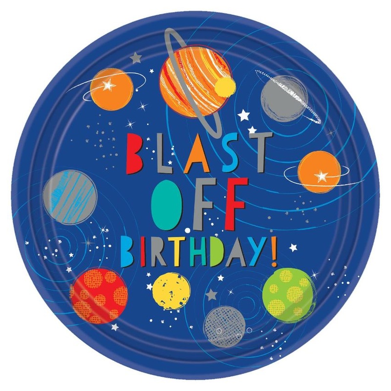 Space Themed Party Plates Blast Off Pack of 8