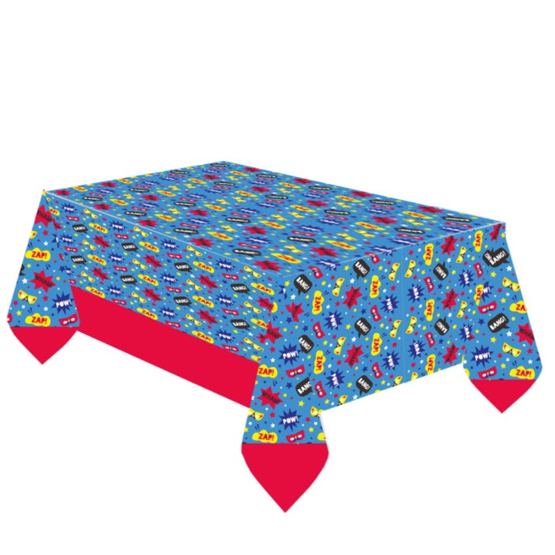 Superhero Party Tablecover Tablecloth 120 x 180cm